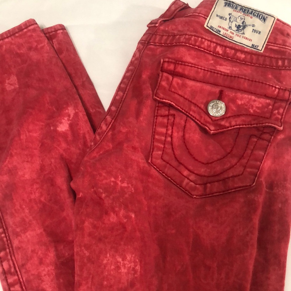 True Religion Red Skinny Jeans Vibrant Style